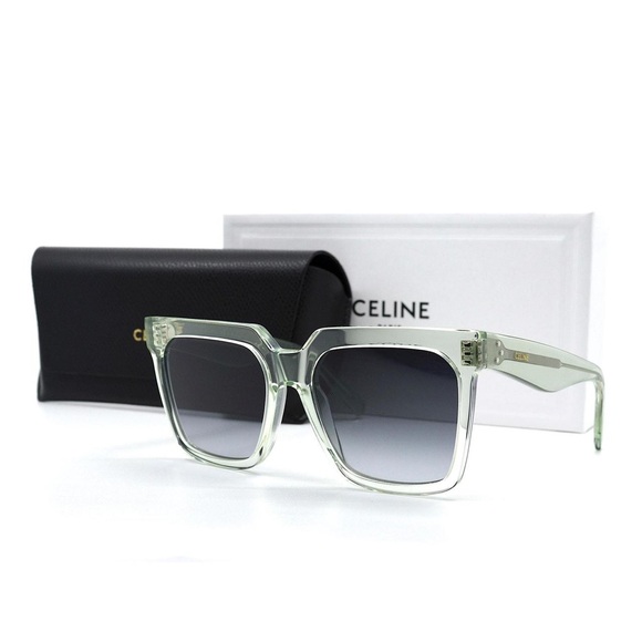 Celine CL4055IN 93B Transparent Green Gradient Square Women Sunglasses - Picture 1 of 11